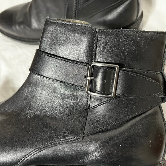 Banana Republic Black Zip Boots with Strap and Buckle - Picture 2 of 9